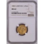 1884 Gold Half-Sovereign NGC MS 62