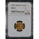 1897 Gold Half-Sovereign NGC MS 63