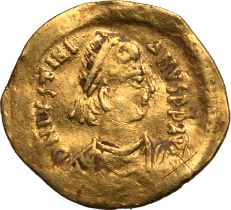 Byzantine Empire Justinian I AD 527-565 Gold Tremissis Very Fine/Fine