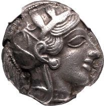 Ancient Greece: Attica, Athens circa 440-404 BC Silver Tetradrachm NGC XF Strike: 5/5 Surface: 3/5