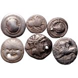 Ancient Greece Various Rulers/Cities circa 5th-3rd centuries BC Silver 6 x AR Denominations Fine-Ver