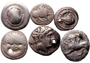 Ancient Greece Various Rulers/Cities circa 5th-3rd centuries BC Silver 6 x AR Denominations Fine-Ver