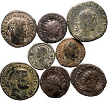 Roman Empire Various Emperors 3rd-4th centuries AD Silver 8 x AR/AE Denominations Fine-Very Fine