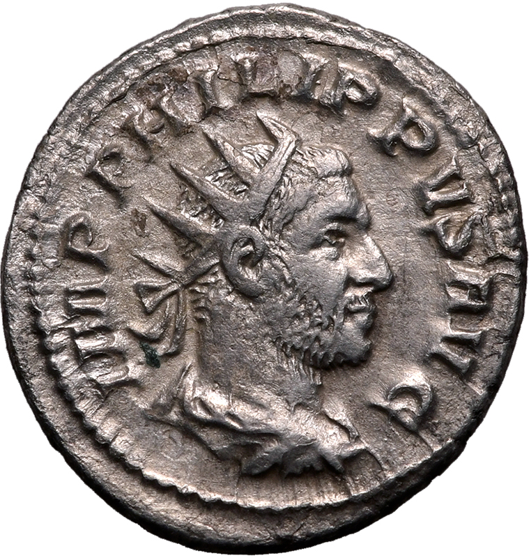 Roman Empire Philip I AD 248 Silver Antoninianus About Good Very Fine