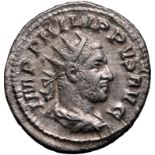 Roman Empire Philip I AD 248 Silver Antoninianus About Good Very Fine