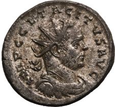 Roman Empire Tacitus AD 275 Billon Antoninianus About Extremely Fine; much silvering