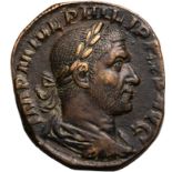 Roman Empire Philip I AD 247 Bronze Sestertius Good Extremely Fine; a wonderful bronze, exhibiting g