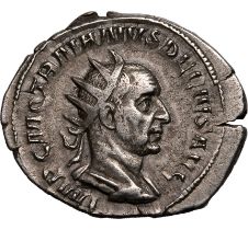 Roman Empire Trajan Decius AD 249-251 Silver Antoninianus About Good Very Fine; pleasantly toned wit