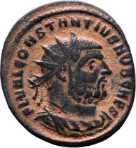 Roman Empire Constantius I (Caesar) AD 295-299 Bronze AE Radiate Near Very Fine