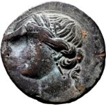 Ancient Carthage circa 221-202 BC Bronze Trishekel Good Very Fine; gauges to both sides