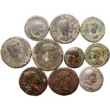 Roman Provincial Various Emperors Circa 1st-3rd centuries AD Silver 10 x AR/AE/BI Denominations Fine