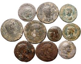 Roman Provincial Various Emperors Circa 1st-3rd centuries AD Silver 10 x AR/AE/BI Denominations Fine
