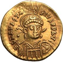 Byzantine Empire Anastasius I AD 491-498 Gold Solidus Good Very Fine; well-centred