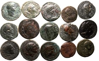 Roman Empire Various Emperors 1st-3rd centuries AD Bronze 15 x AE Denominations Fine-Very Fine