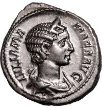 Roman Empire Julia Mamaea (mother of Severus Alexander) AD 222-235 Silver Denarius Extremely Fine; e