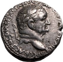 Roman Provincial: Seleucis and Pieria, Antioch Vespasian NHY 2 = AD 69/70 Silver Tetradrachm About E