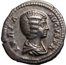 Roman Empire Julia Domna (wife of Septimius Severus) AD 196-211 Silver Denarius About Extremely Fine