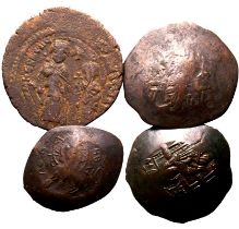 Byzantine Empire Various AD 610-1282 Bronze 4 x AE/BI Nummi and Trachy Fine