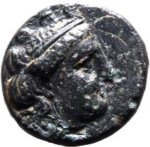 Ancient Greece: Ionia, Myous circa 400-350 BC Bronze AE10 About Good Very Fine; cleaning marks