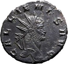 Roman Empire Gallienus AD 267-268 Billon Antoninianus Good Extremely Fine; a terrific obverse