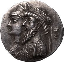 Ancient Greece: Kingdom of Elymais Kamnaskires III and Anzaze SE 233 = 80/79 BC Silver Tetradrachm G