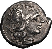 Roman Republic & Imperatorial A. Spurius (or A. Spurilius) 139 BC Silver Denarius About Very Fine; n