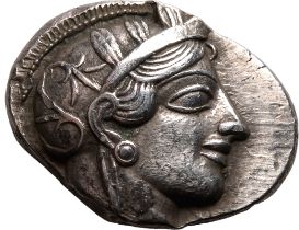 Ancient Greece: Attica, Athens circa 454-440 BC Silver Tetradrachm Extremely Fine; wide flan, minor 