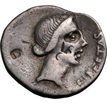 Roman Republic & Imperatorial Q. Servilius Caepio (M. Junius) Brutus 42 BC Silver Denarius Very Fine