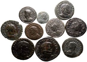 Roman Empire Various Emperors 3rd-4th centuries AD Billon/Bronze 10 x BI/AE Denominations About Very