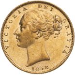 1858 Gold Sovereign About extremely fine