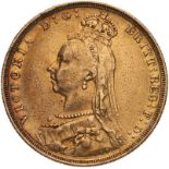 1891 M Gold Sovereign Short Tail Good fine, excessive hairlines