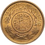 Saudi Arabia Abdulaziz bin Abdulrahman 1370H Gold 1 Gunayh Uncirculated