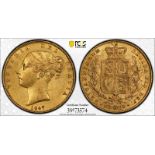 1847 Gold Sovereign PCGS AU55