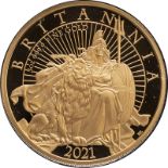 2021 Gold 500 Pounds (5 oz.) Britannia and the Lion Proof Box & COA