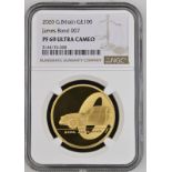 2020 Gold 100 Pounds (1 oz.) Bond, James Bond Proof NGC PF 69 ULTRA CAMEO Box & COA