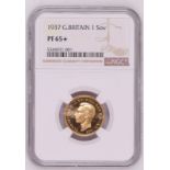 1937 Gold Sovereign Proof NGC PF 65*