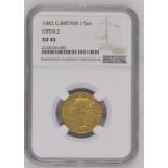 1842 Gold Sovereign Open 2 NGC XF 45