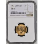 1963 Gold Sovereign NGC MS 65