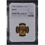 1963 Gold Sovereign NGC MS 65