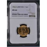 1962 Gold Sovereign NGC MS 64