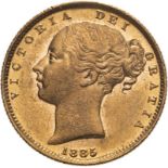 1885 S Gold Sovereign Shield Extremely fine