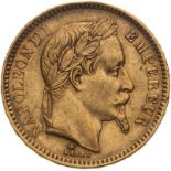 France Napoleon III 1864 A Gold 20 Francs Very fine