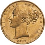 1862 Gold Sovereign 1 over lower 1 Very fine