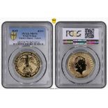 2019 Gold 100 Pounds (1 oz.) Falcon of the Plantagenets Bullion issue PCGS MS70