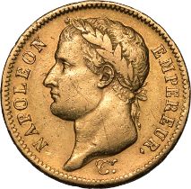 France Napoleon I 1812-A Gold 40 Francs Paris Very Fine, Lightly Cleaned