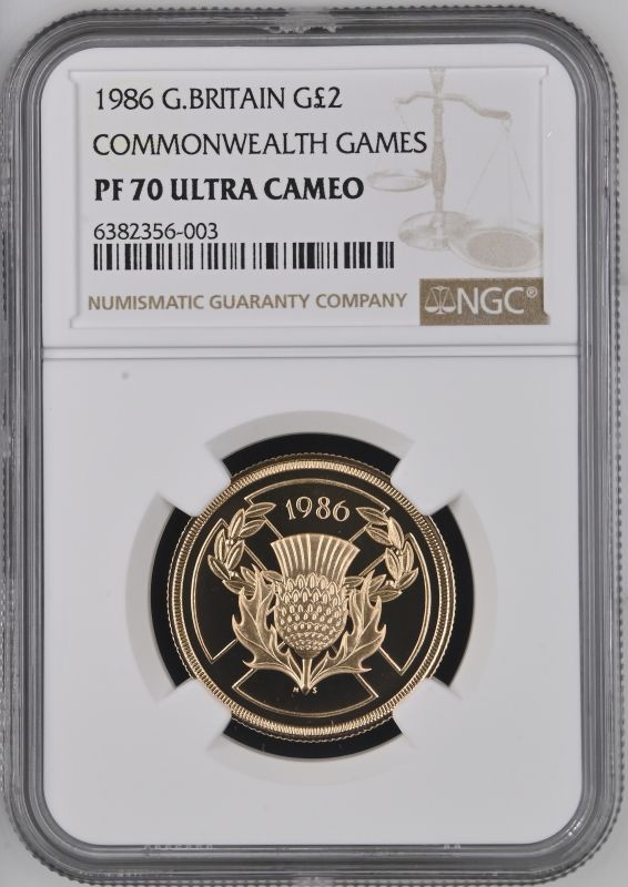 1986 Gold 2 Pounds XIII Commonwealth Games Proof NGC PF70 UCAM - Image 3 of 4