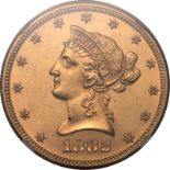 United States 1882-S Gold 10 Dollars San Francisco NGC MS62
