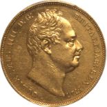 1831 Gold Sovereign First Bust WW No Stops Exceedingly Rare R5 PCGS AU Details (Cleaned)