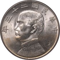 China: Republic Sun Yat-Sen 1934 Silver Dollar PCGS MS63