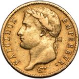 France Napoleon I 1810-A Gold 20 Francs Paris About Very Fine Cleaned